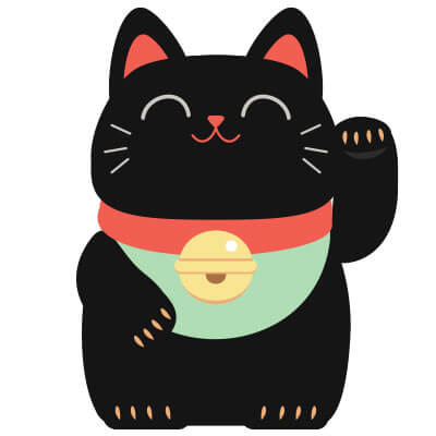 maneki neko black