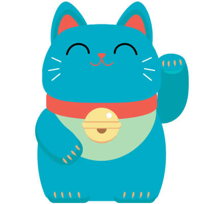 maneki neko blue