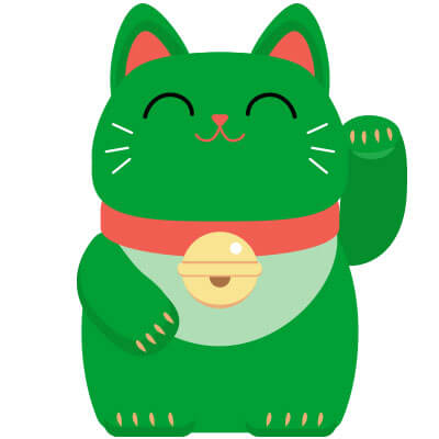 maneki neko green