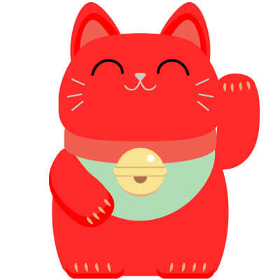 maneki neko red